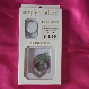 Simply Southern Phone Hook with Pink and Green Pattern